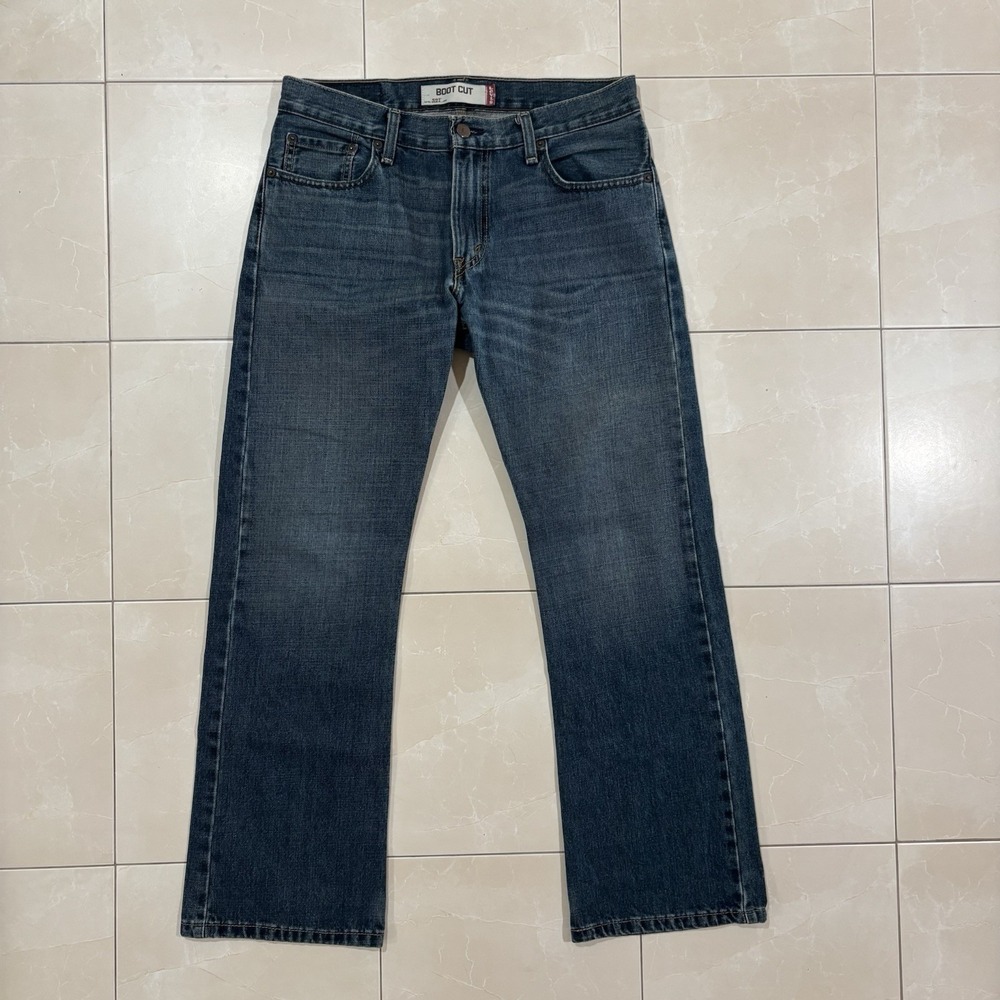 Levi's 527 Boot Cut Jeans Men's 30x30 Dark Blue Wash Honeycomb Y2K Whiskers